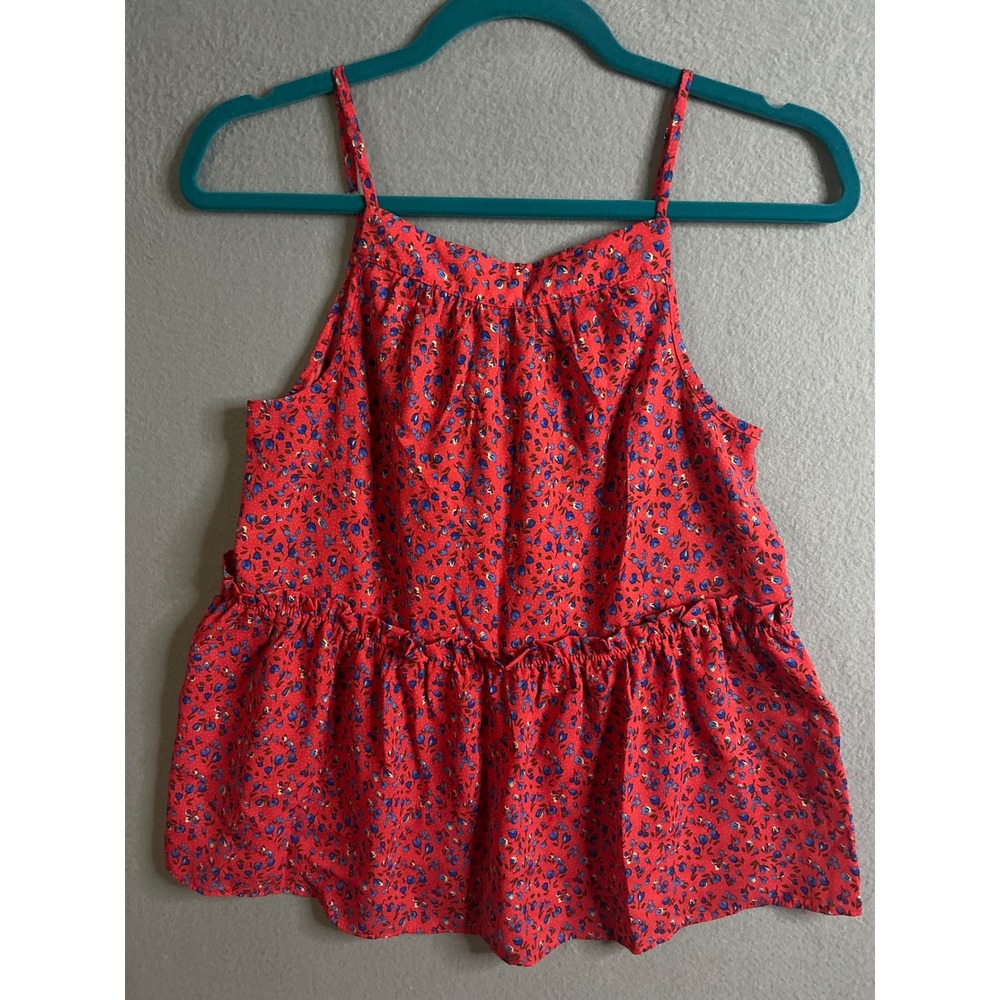Sienna Sky Top Women's‎ Small Floral Cami Top Ruffle Tie Front Sleeveless Blouse